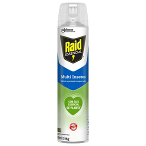 37394 INSETICIDA RAID AEROSSOL MULTI INSETOS 420ML COM OLEO ESSENCIAL DE PLANTA